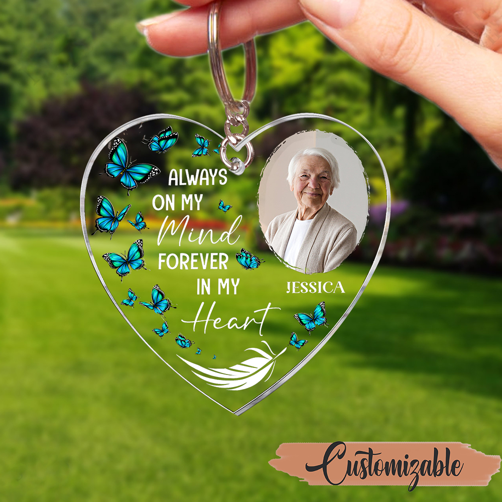 (Photo Inserted) Always On My Mind - Personalized Custom Shaped Acrylic Keychain